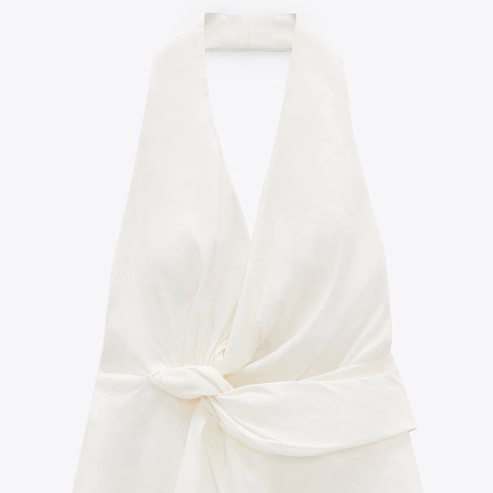 Zara Linen Blend Halter Top